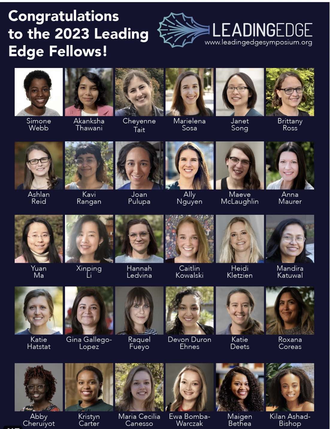 A compilation of 30 portraits, showing all of the fellows, including Joan Pulupa and the rest of this year's biomedical cohort. 