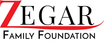 Zegar family foundation logo consisting of a red Z, the rest of Zegar Family Foundation is written in black text