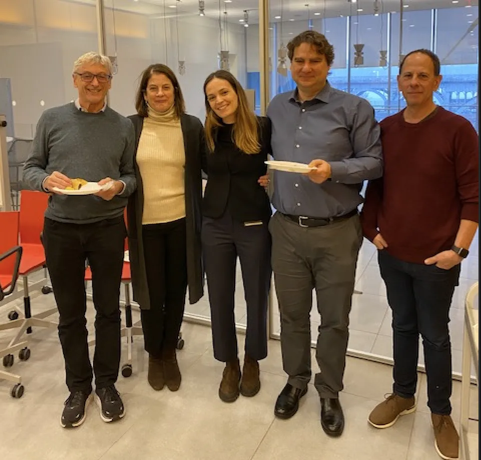Daniel Littman, Laura Johnston, Albana Kodra, Stavros Lomvardas, and Richard Mann all stand next to each. 