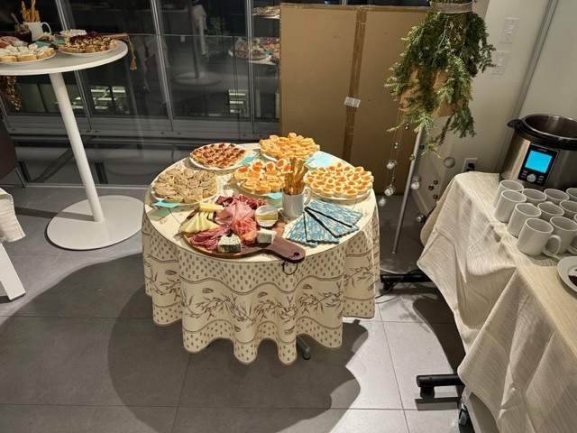 tables full of handmade hors d'ouvres and charcuterie