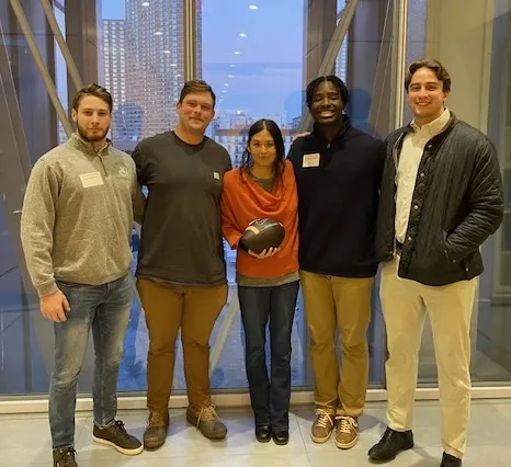 Columbia Lions football players visit the lab and tour ZMBBI