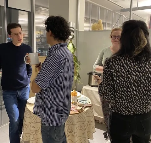 people mingling at a party