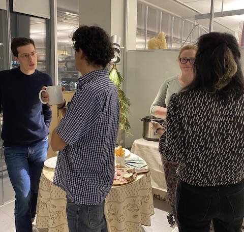 people mingling at a party