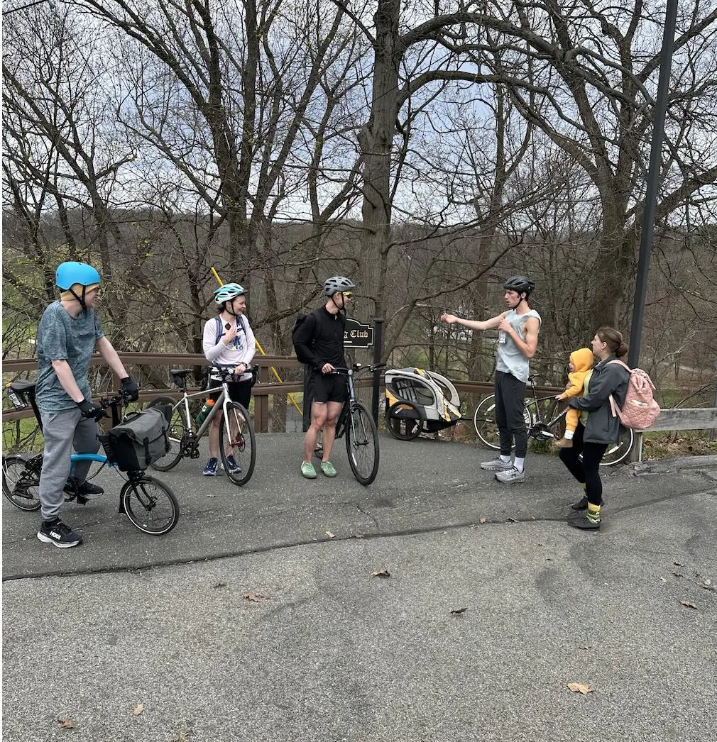 group standing at their bikes
