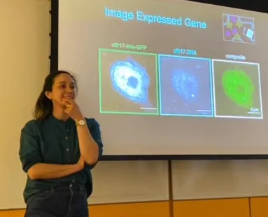 Joan presenting some work